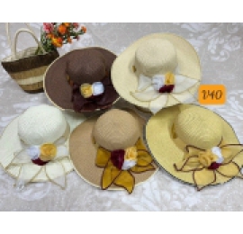Nón vành đính thêu hoa lớn 